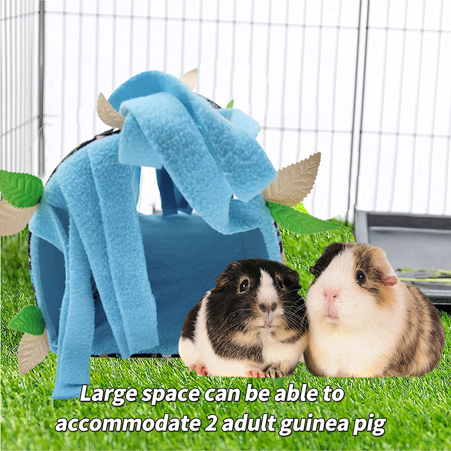 Guinea Pig Hideout Cave with Curtain, Hamster Hideaway Tunnel, Small Animals Cage Accessories Sleeping Habitats Animals & Pet Supplies > Pet Supplies > Small Animal Supplies > Small Animal Habitat Accessories PODOO   
