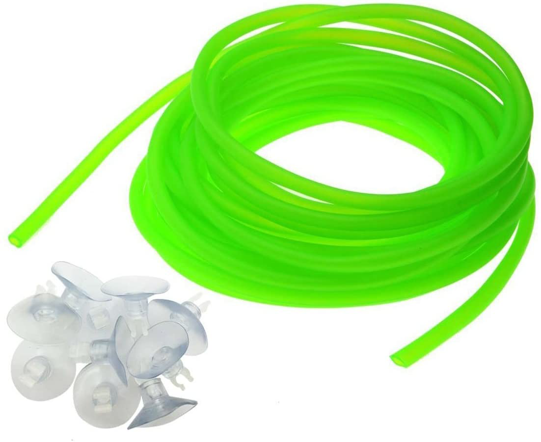 Saim 25Ft Flexible Airline Tubing for Aquariums, Terrariums and Hydroponics, 10Pcs Airline Tubing Suction Cups Included Animals & Pet Supplies > Pet Supplies > Fish Supplies > Aquarium & Pond Tubing Saim Green