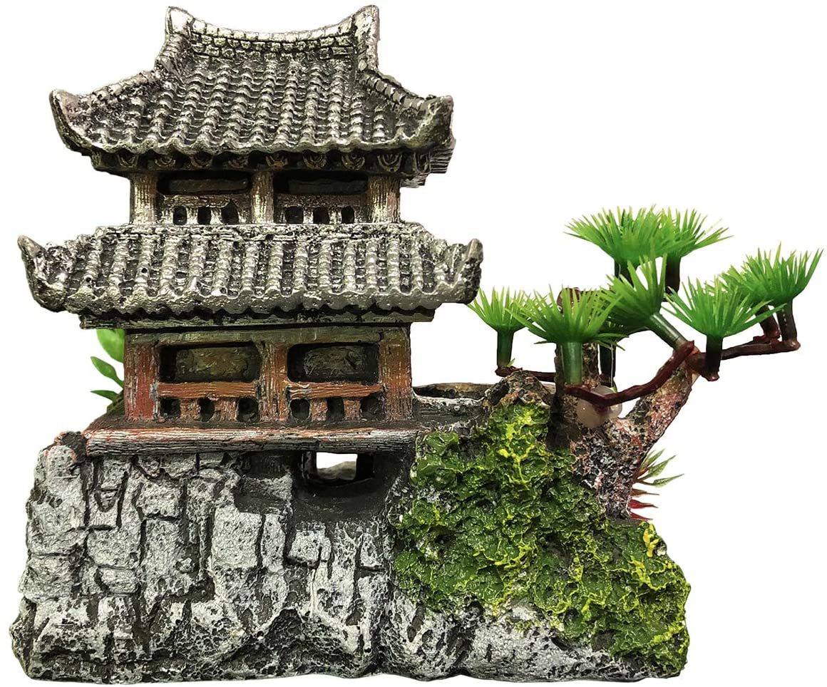 SLOCME Aquarium Classical Resin Castle Decorations - Fish Tank Realistic Details Castle,Eco-Friendly Fish Tank Castle Aquarium Accessories Animals & Pet Supplies > Pet Supplies > Fish Supplies > Aquarium Decor SLOCME