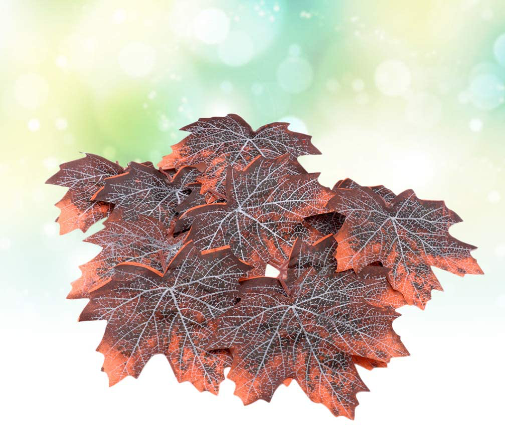 POPETPOP Leaf Litter for Reptiles-Artificial Autumn Maple Leaves Decorative Fiber Lifelike Leaf Reptile Supplies Animals & Pet Supplies > Pet Supplies > Reptile & Amphibian Supplies > Reptile & Amphibian Substrates POPETPOP