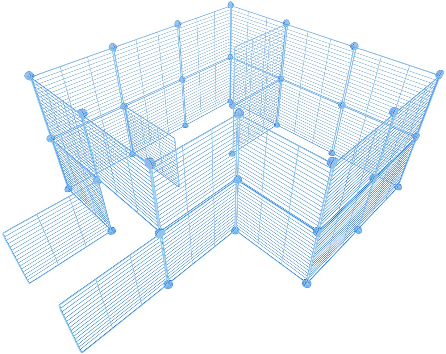 Tespo Pet Playpen, Small Animal Cage Indoor Portable Metal Wire Yd Fence for Small Animals, Guinea Pigs, Rabbits Kennel Crate Fence Tent 15 X 12 Inch Animals & Pet Supplies > Pet Supplies > Small Animal Supplies > Small Animal Habitat Accessories Tespo Blue 28 Panels