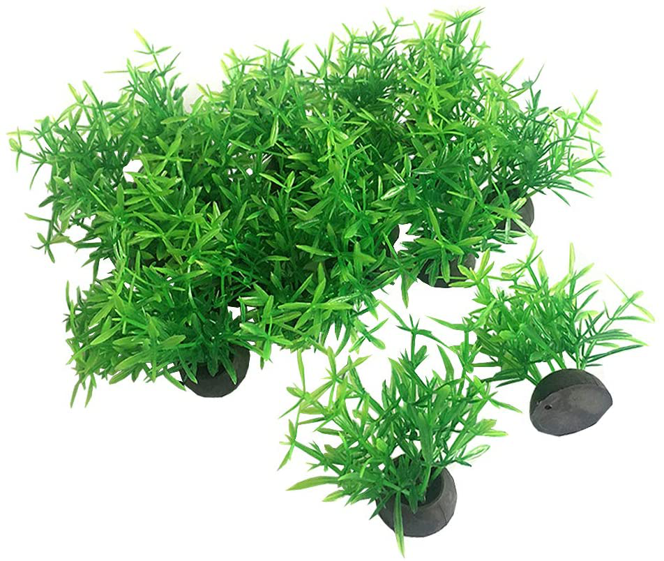 Aquarium Plants Fish Tank Decorations 20Pcs Small Size/1Inch Tall Plastic Artificial Plant Goldfish Waterscape Fish Hides Mini Grass Set (Purple) Animals & Pet Supplies > Pet Supplies > Fish Supplies > Aquarium Decor Smoothedo-Pets Green-a
