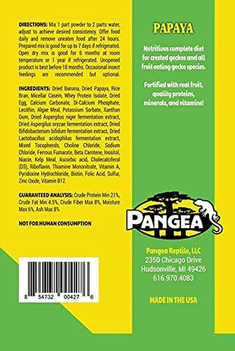 Banana/Papaya Pangea Fruit Mix Complete Crested Gecko Food 1 Lb Animals & Pet Supplies > Pet Supplies > Reptile & Amphibian Supplies > Reptile & Amphibian Food Pangea