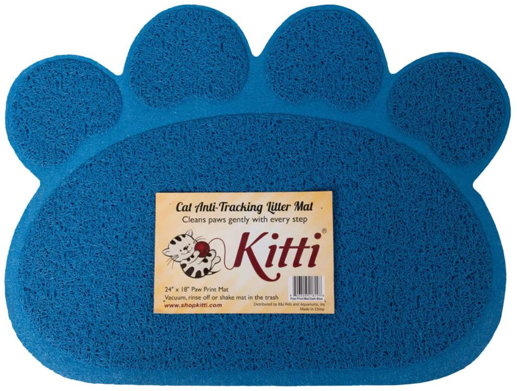 Kitti Cat Litter anti Tracking Mats, Paw Print, Blue Animals & Pet Supplies > Pet Supplies > Cat Supplies > Cat Litter Box Mats Kitti
