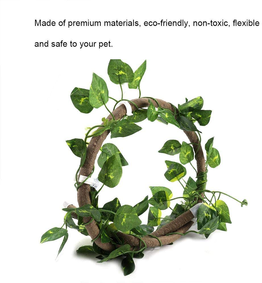 HEEPDD Reptile Vines, 3.28Ft Artificial Reptile Climbing Branch with Suction Cups Flexible Jungle Rattan with 6.89Ft Long Vine Habitat Decor for Gecko Chameleon Animals & Pet Supplies > Pet Supplies > Reptile & Amphibian Supplies > Reptile & Amphibian Habitat Accessories HEEPDD