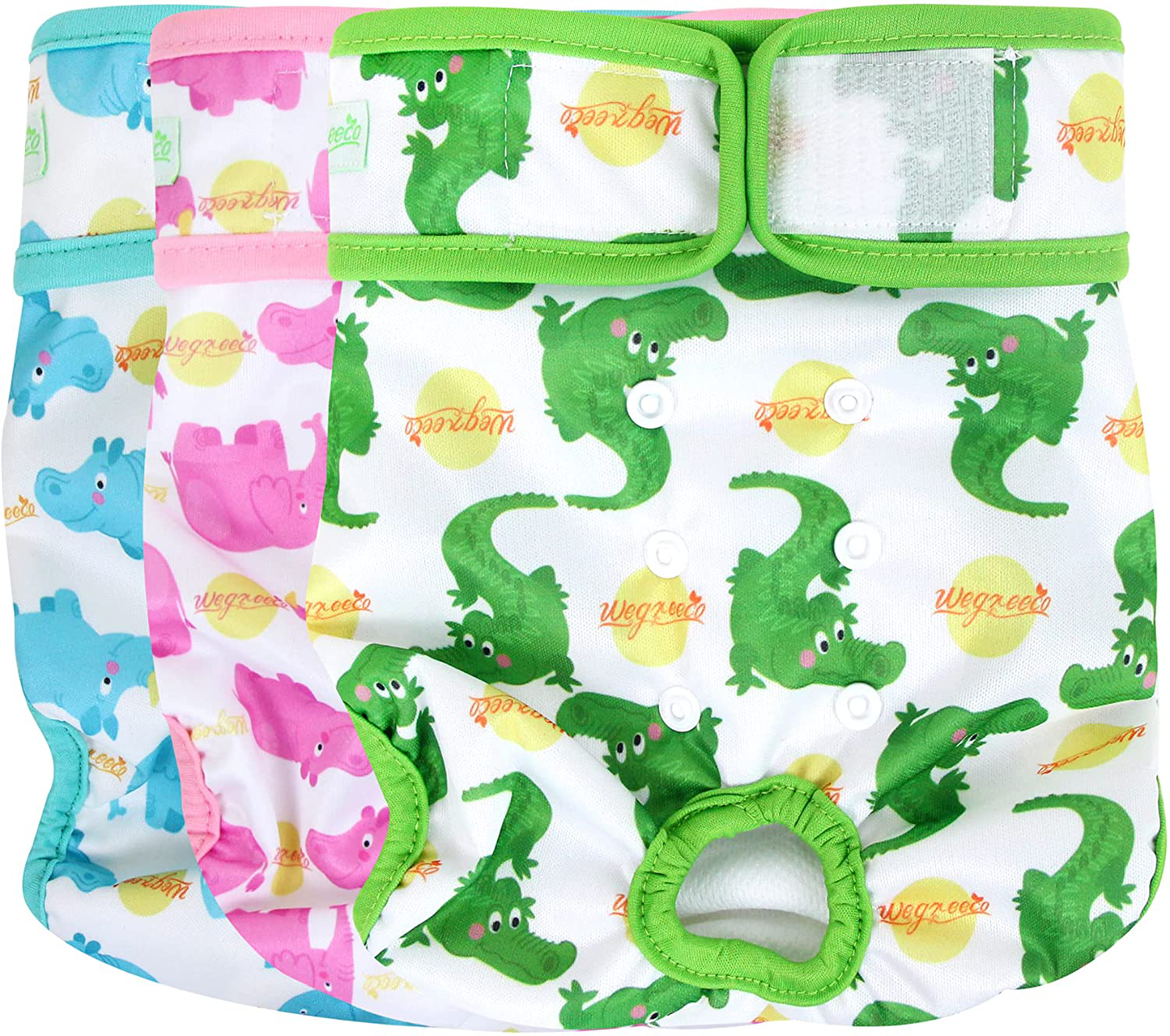 Wegreeco Washable Female Dog Diapers (Pack of 3) Animals & Pet Supplies > Pet Supplies > Dog Supplies > Dog Diaper Pads & Liners wegreeco Fancy Large (15"-17" Waist)