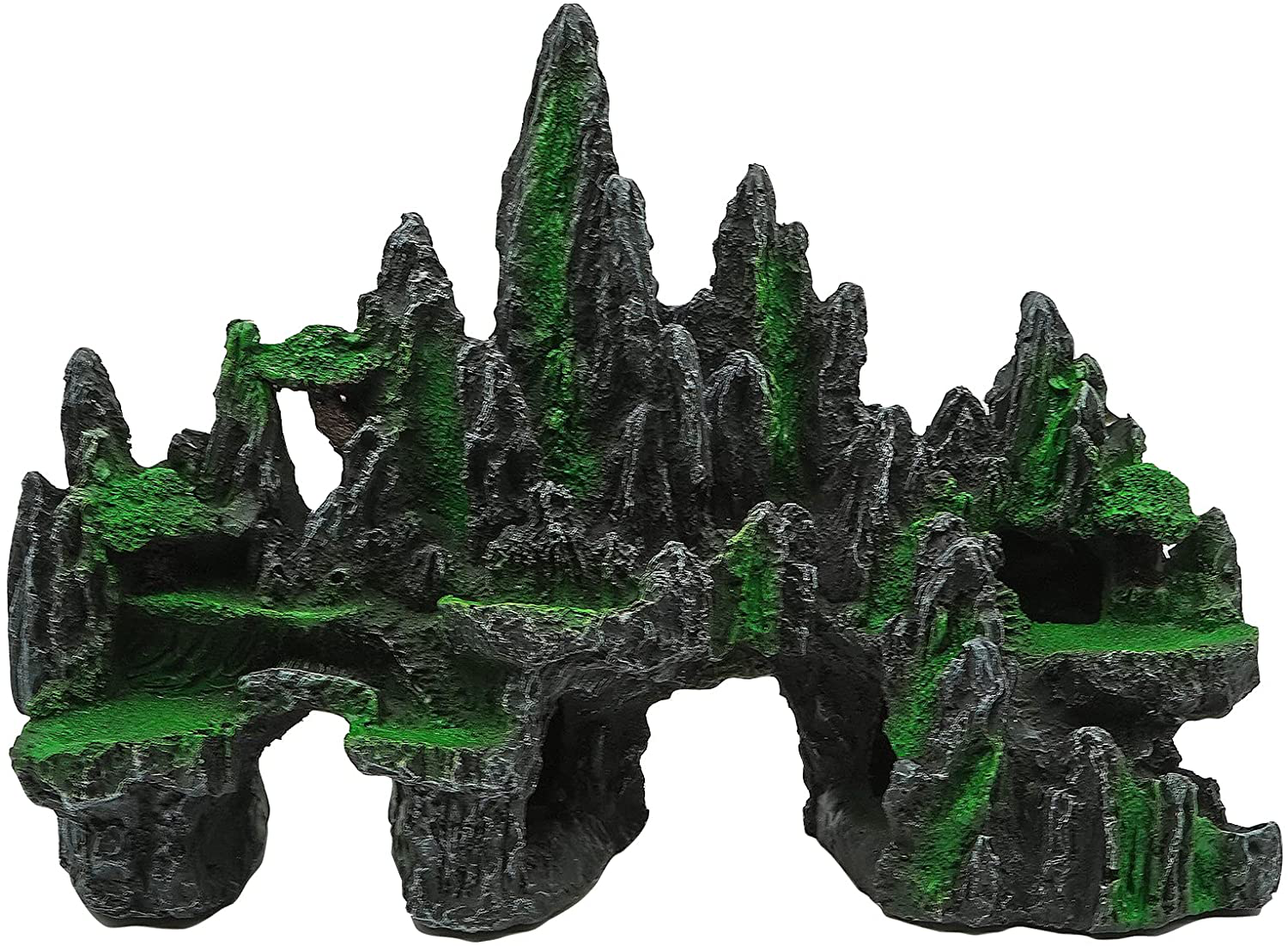 MINYULUA Large Fish Tank Decorations Resin Mountain View Aquarium