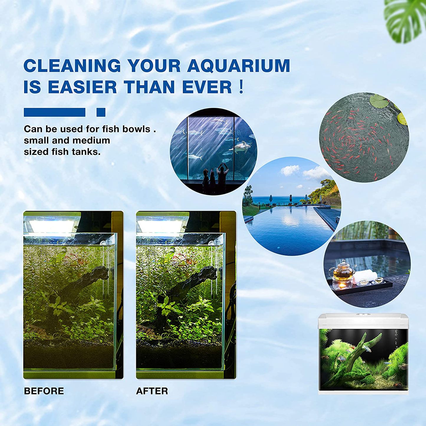 KOTTO Aquarium Fish Tank Clean Tools, 6 in 1 Adjustable Cleaning Kit & Fish Tank Gravel Cleaner Siphon for Water Changing and Sand Cleaner Animals & Pet Supplies > Pet Supplies > Fish Supplies > Aquarium Cleaning Supplies KOTTO
