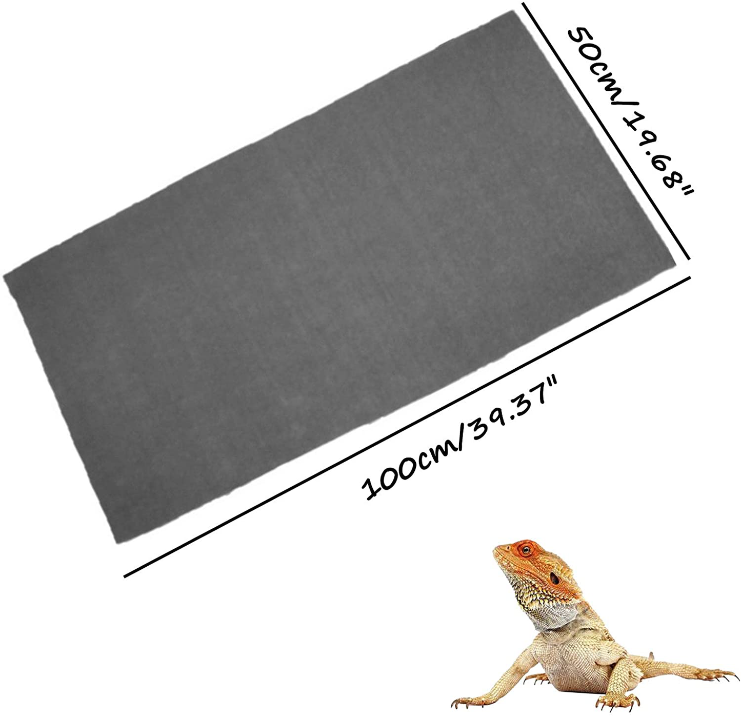 Tfwadmx Reptile Carpet Gray Terrarium Mat Liner Bedding Bearded Dragon Substrate Supplies for Snake Tortoise Lizard Leopard Gecko 39’’ X 20’’ 2Pack Animals & Pet Supplies > Pet Supplies > Reptile & Amphibian Supplies > Reptile & Amphibian Substrates Tfwadmx