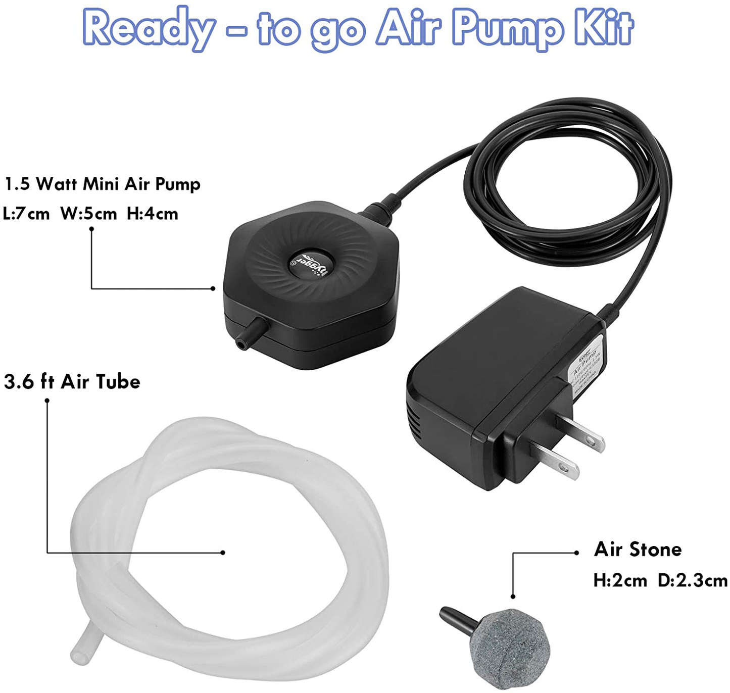 Hygger Quiet Mini Small Aquarium Air Pump Betta Fish Tank Bubbler Oxygen Aeration Pump with Air Stone Tubing Suction Cup for 0.5-15 Gal Fish Bowl Animals & Pet Supplies > Pet Supplies > Fish Supplies > Aquarium Air Stones & Diffusers hygger