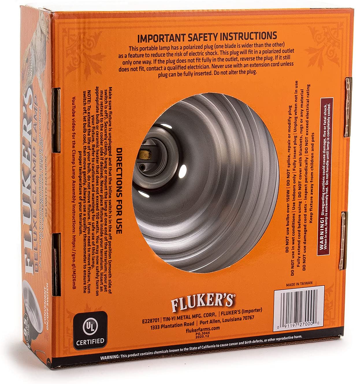 Fluker'S Repta-Clamp Lamp with Switch for Reptiles ( Packaging May Vary ) Animals & Pet Supplies > Pet Supplies > Reptile & Amphibian Supplies > Reptile & Amphibian Habitat Heating & Lighting Fluker's