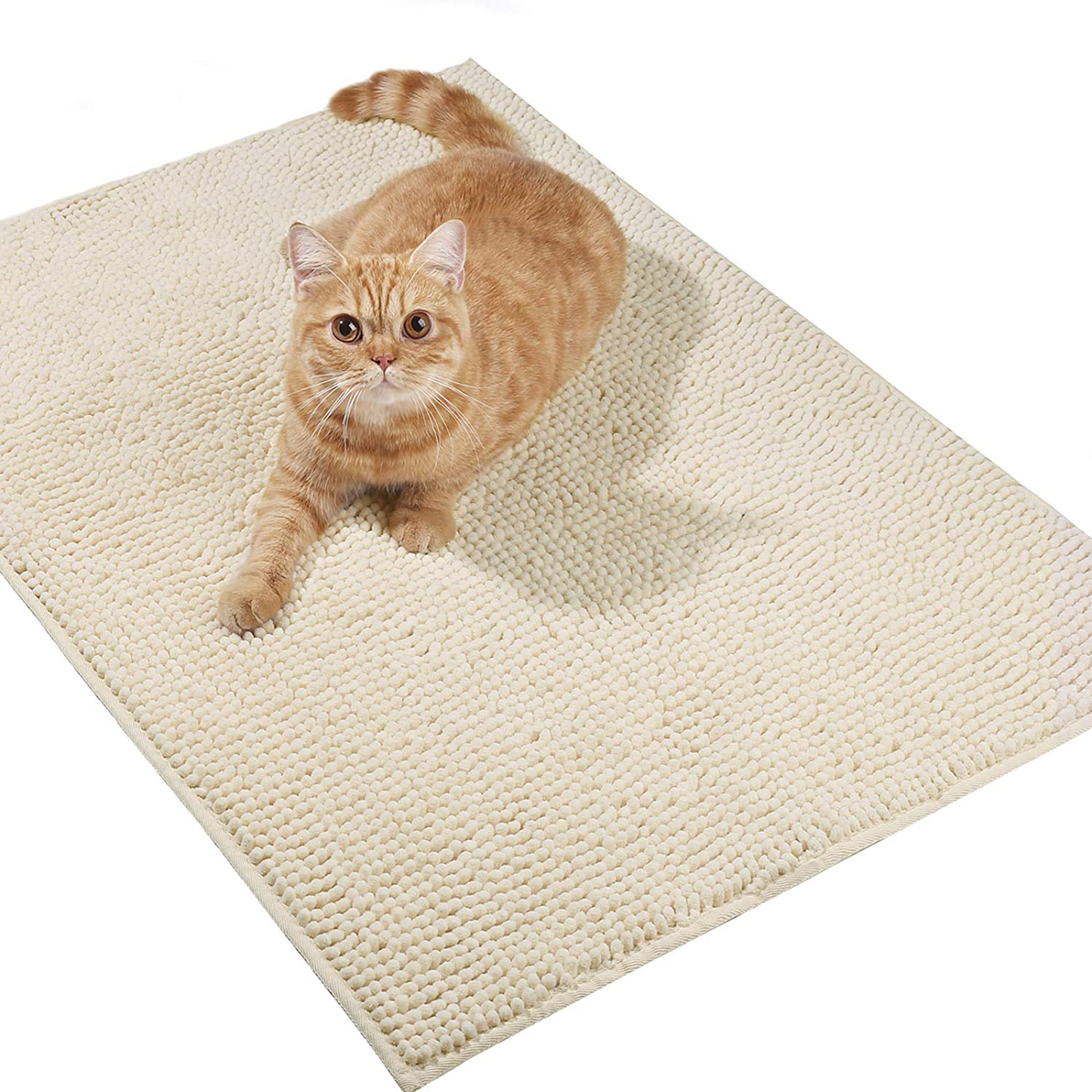 Vivaglory Cat Litter Mats, 31"× 20" Large or 35"× 25" Extra Large Super Soft Microfiber Pet Mats for Litter Boxes with Waterproof Back, Machine Washable Animals & Pet Supplies > Pet Supplies > Cat Supplies > Cat Litter Box Mats Vivaglory Beige Large-31"× 20"