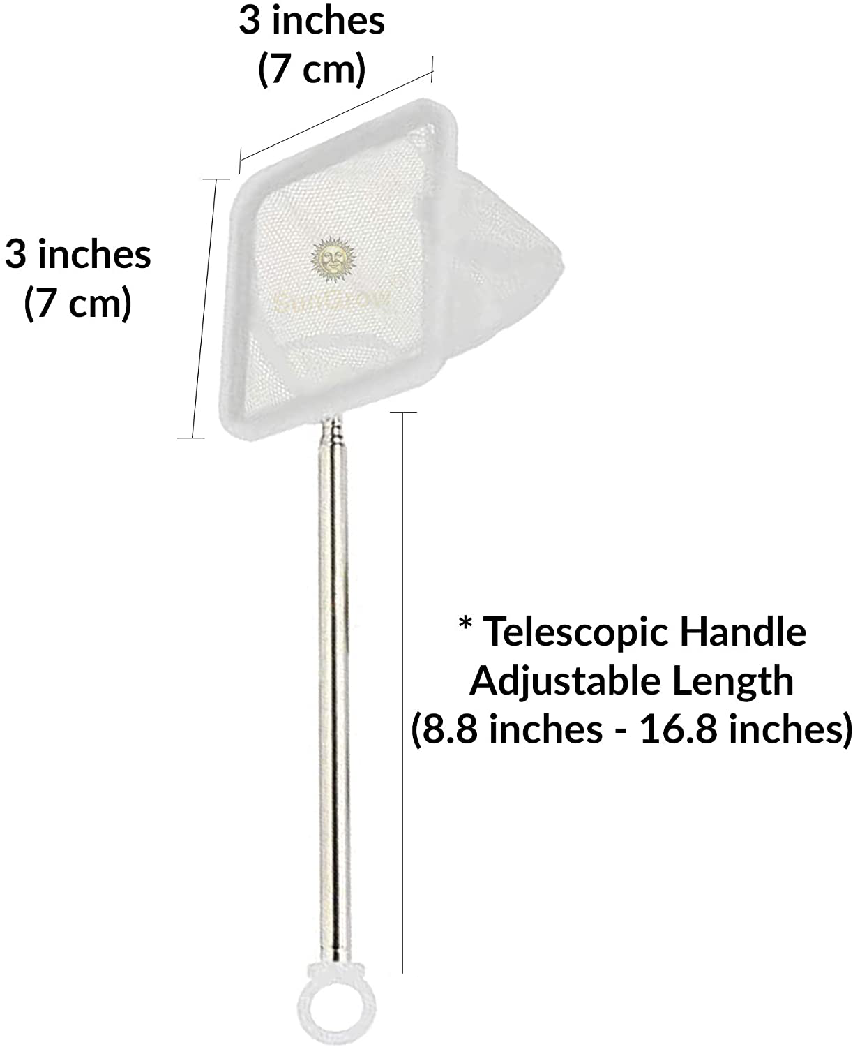 Sungrow Shrimp Net, Professional-Grade Stainless Steel Telescopic Handle, Soft Woven Fishing Net for All Aquatic Pets, Easily Catch Shrimp, Betta and All Aquatic Pets, White Color Animals & Pet Supplies > Pet Supplies > Fish Supplies > Aquarium Fish Nets SunGrow