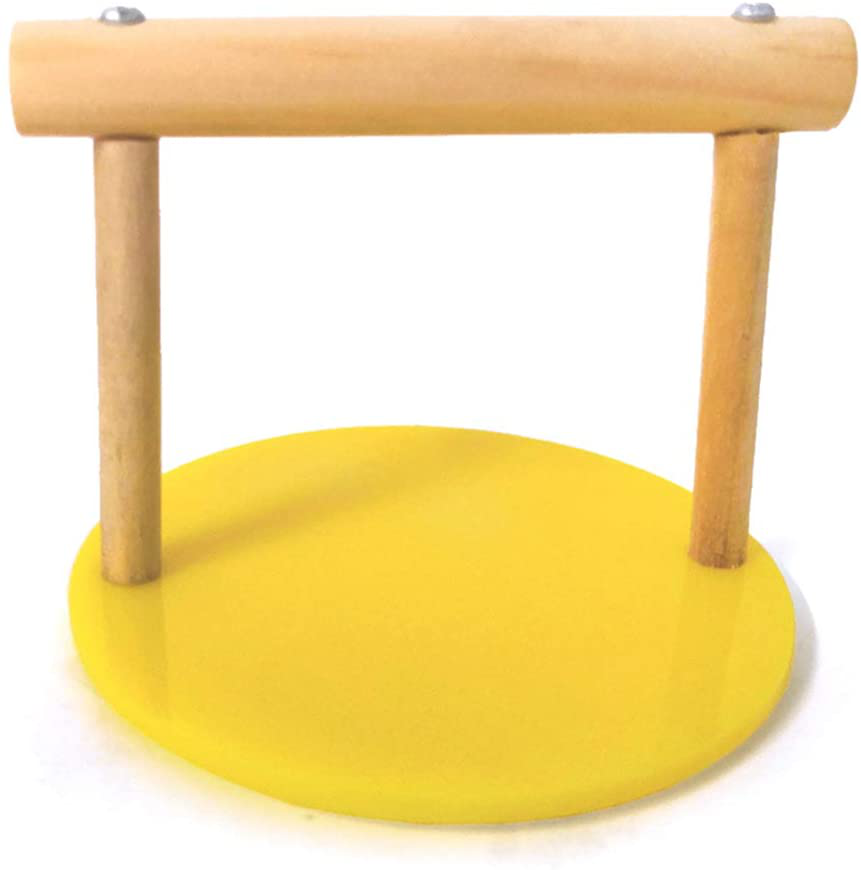 Byyushop Pet Bird Parrot Wooden Table Stand Perch Cage Decor Gym Playground Play Toy - Yellow + Wood Animals & Pet Supplies > Pet Supplies > Bird Supplies > Bird Gyms & Playstands BYyushop