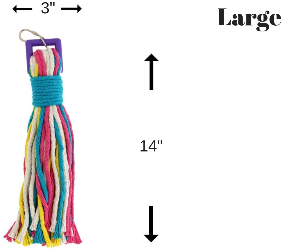 Sweet Feet and Beak Platinum Tweeter Weave Bird Toys - Perfect Cage Toy for Playing & Preening - Colorful, Safe, Cotton Rope - Birds Cage Playground Accessories & Supplies - Parrot Toys (Large) Animals & Pet Supplies > Pet Supplies > Bird Supplies > Bird Toys Sweet Feet and Beak