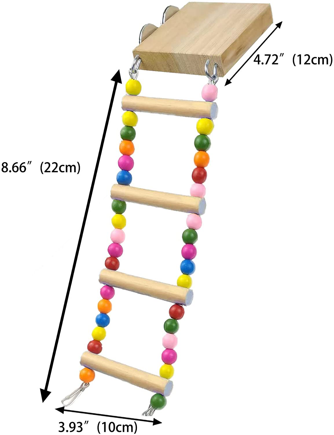 Dnoifne Bird Wooden Ladder Toy, Parrot Bird Perch Springboard with Ladders, Hanging Pet Bird Cage Accessories, Funny Perch Training Toys for Parrot Macaw African Budgies Cockatiels Hamster Squirrel Animals & Pet Supplies > Pet Supplies > Bird Supplies > Bird Ladders & Perches Dnoifne