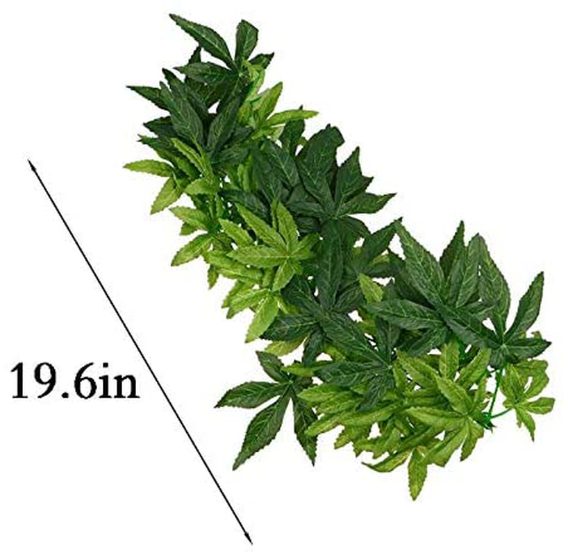 Hamiledyi Reptile Plastic Plants Lizard Glass Terrarium Decoration Grass Leaf Habitat Amphibian Accessories Fake Reptiles Tank Decorate Vines for Bearded Dragons,2 Pack Animals & Pet Supplies > Pet Supplies > Reptile & Amphibian Supplies > Reptile & Amphibian Habitats Hamiledyi