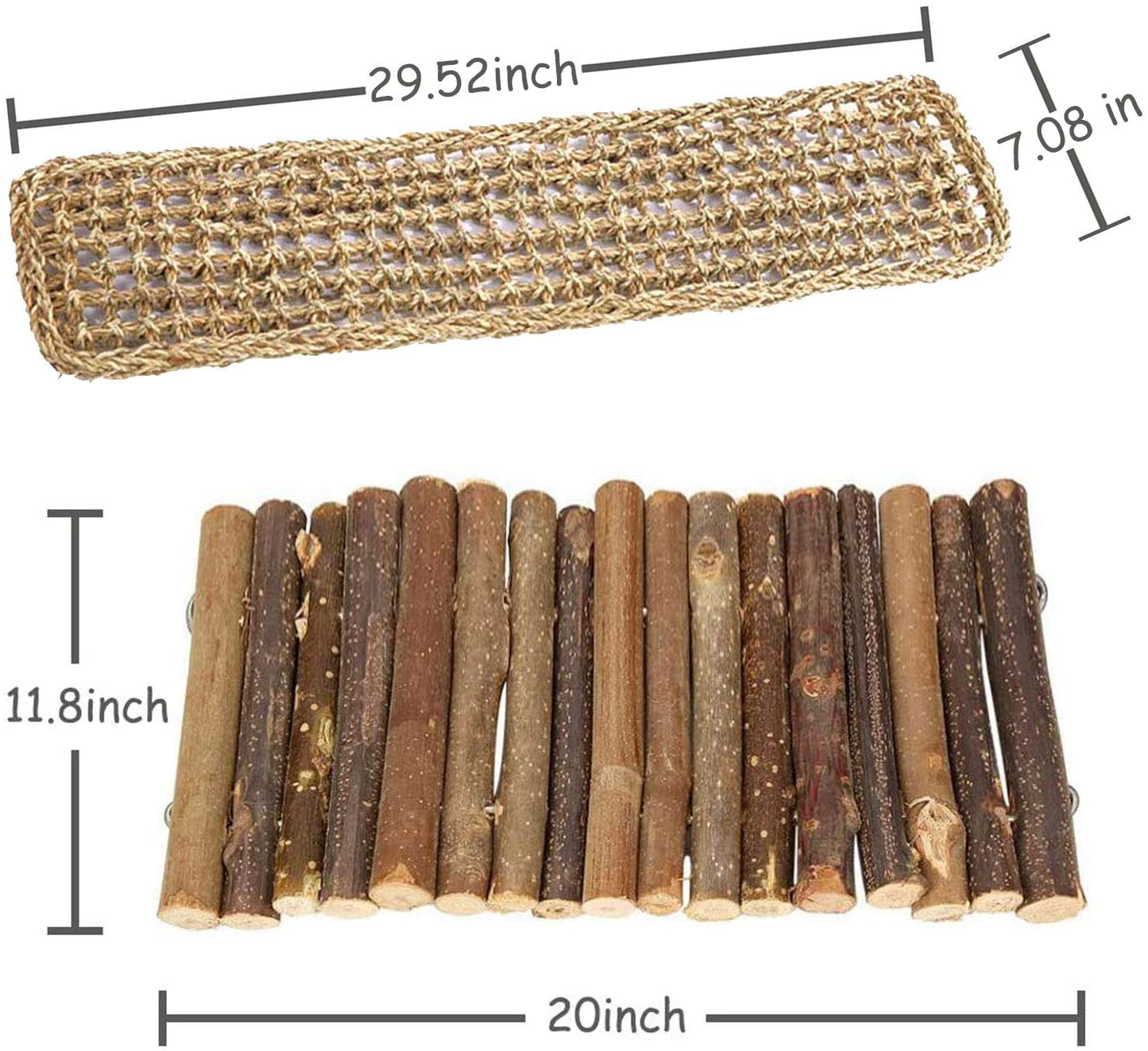 Kathson Bearded Dragon Hammock Reptile Hideout Wooden Bridge Jungle Climber Vines Flexible Reptile Leaves with Suction Cups Reptile Habitat Decor for Chameleon, Lizards, Gecko, Snakes Climbing Hiding Animals & Pet Supplies > Pet Supplies > Reptile & Amphibian Supplies > Reptile & Amphibian Habitats kathson