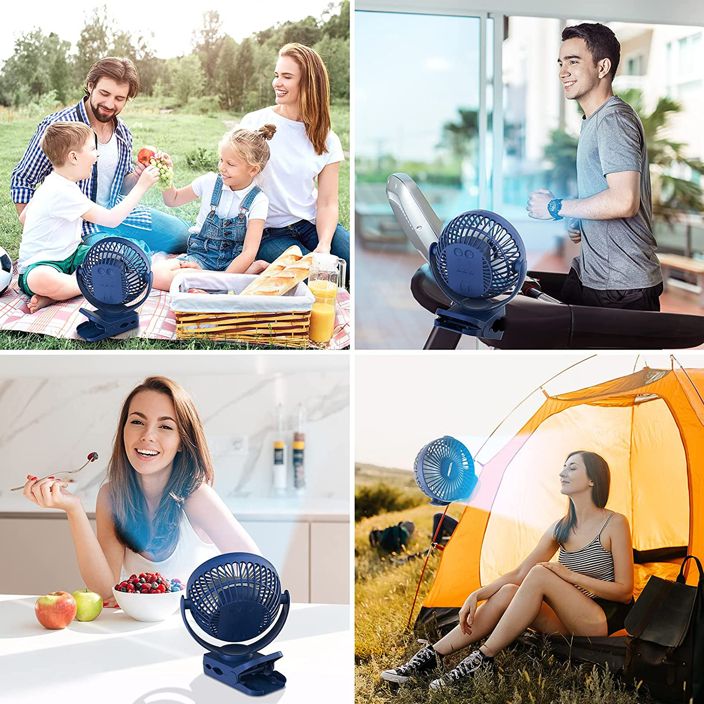 Clip on Fan Portable Desk Fan Rechargeable with LED Lights & Hooks 11800 Mah Battery Operated Fan with Clips 65 Hours Small Desk Fan Mini Fans for Tents Travel Outdoor Camping Golf Cart Emergency Animals & Pet Supplies > Pet Supplies > Dog Supplies > Dog Treadmills FRIZCOL