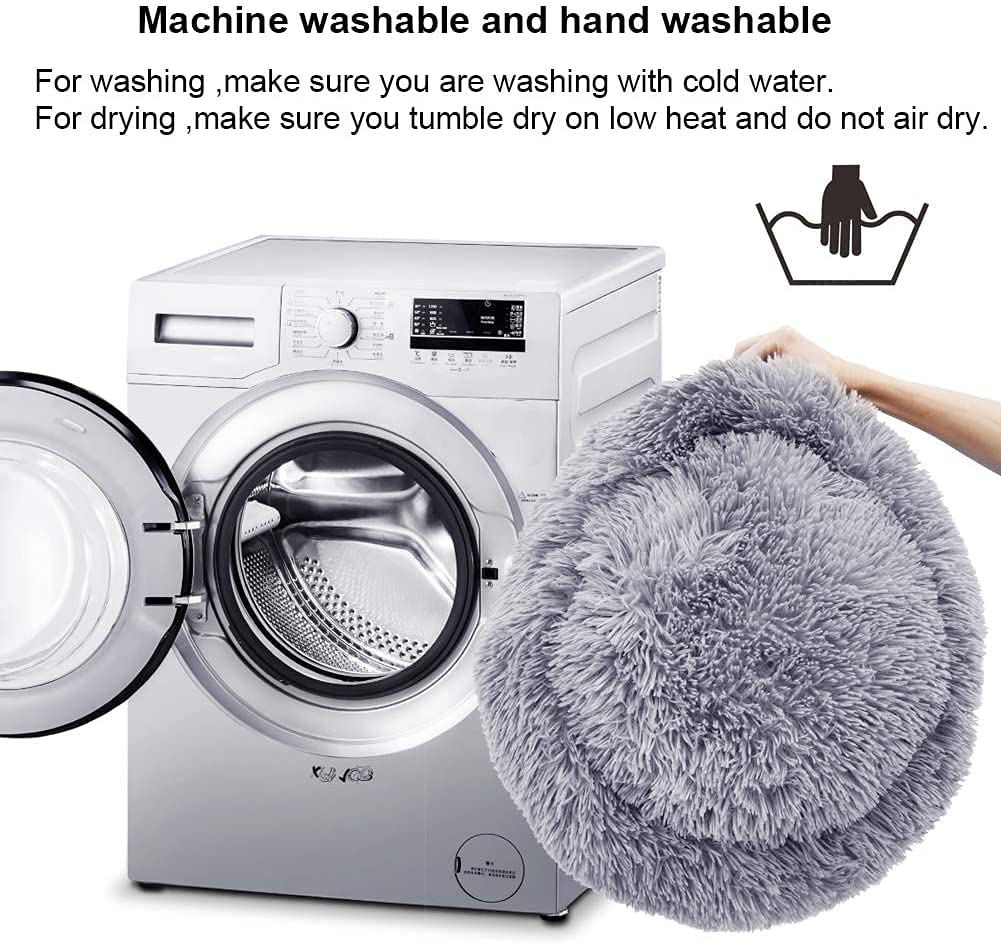 Cat Beds for Indoor Cats,Nisrada round Donut Washable Cat Bed,Fluffy Calming Self Warming Soft Donut Cuddler Cushion Pet Bed for Small Dogs Kittens,Non-Slip Animals & Pet Supplies > Pet Supplies > Cat Supplies > Cat Furniture Nisrada