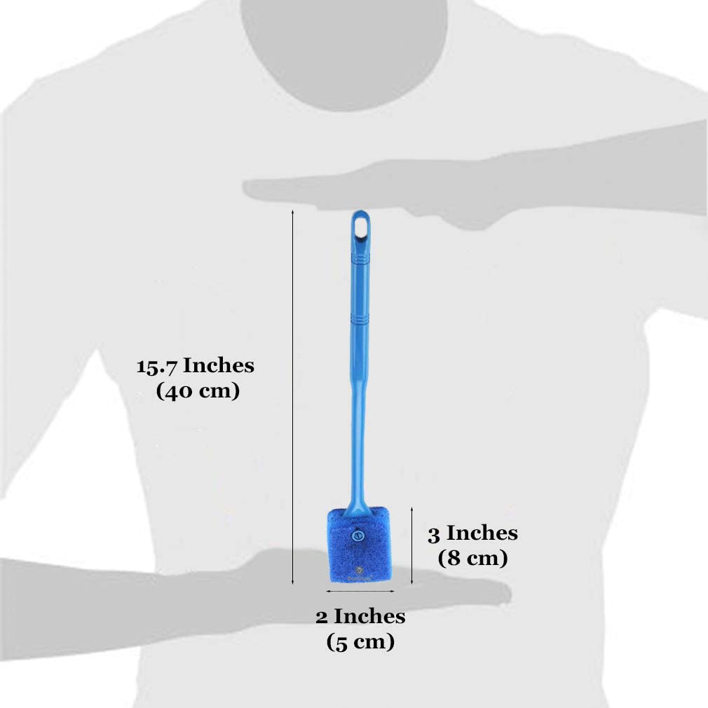 Sungrow Aquarium Sponge Scraper, 16” X 2”, Double-Sided Blue Sponge, Freshwater & Saltwater Fish Tank Maintenance, Plastic Handle, for Glass Surfaces Only Animals & Pet Supplies > Pet Supplies > Fish Supplies > Aquarium Cleaning Supplies SunGrow