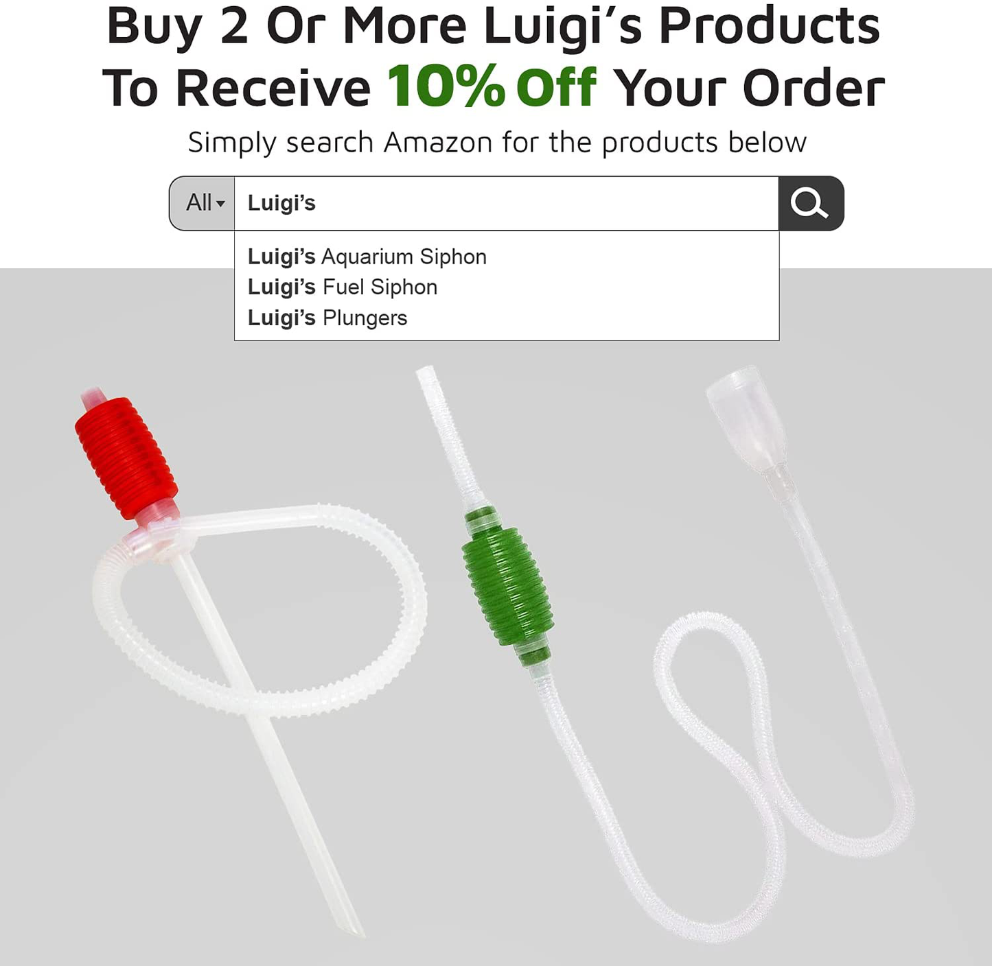 Luigi'S Aquarium/Fish Tank Siphon and Gravel Cleaner - a Hand Syphon Pump to Drain and Replace Your Water in Minutes! Animals & Pet Supplies > Pet Supplies > Fish Supplies > Aquarium Cleaning Supplies Luigi's