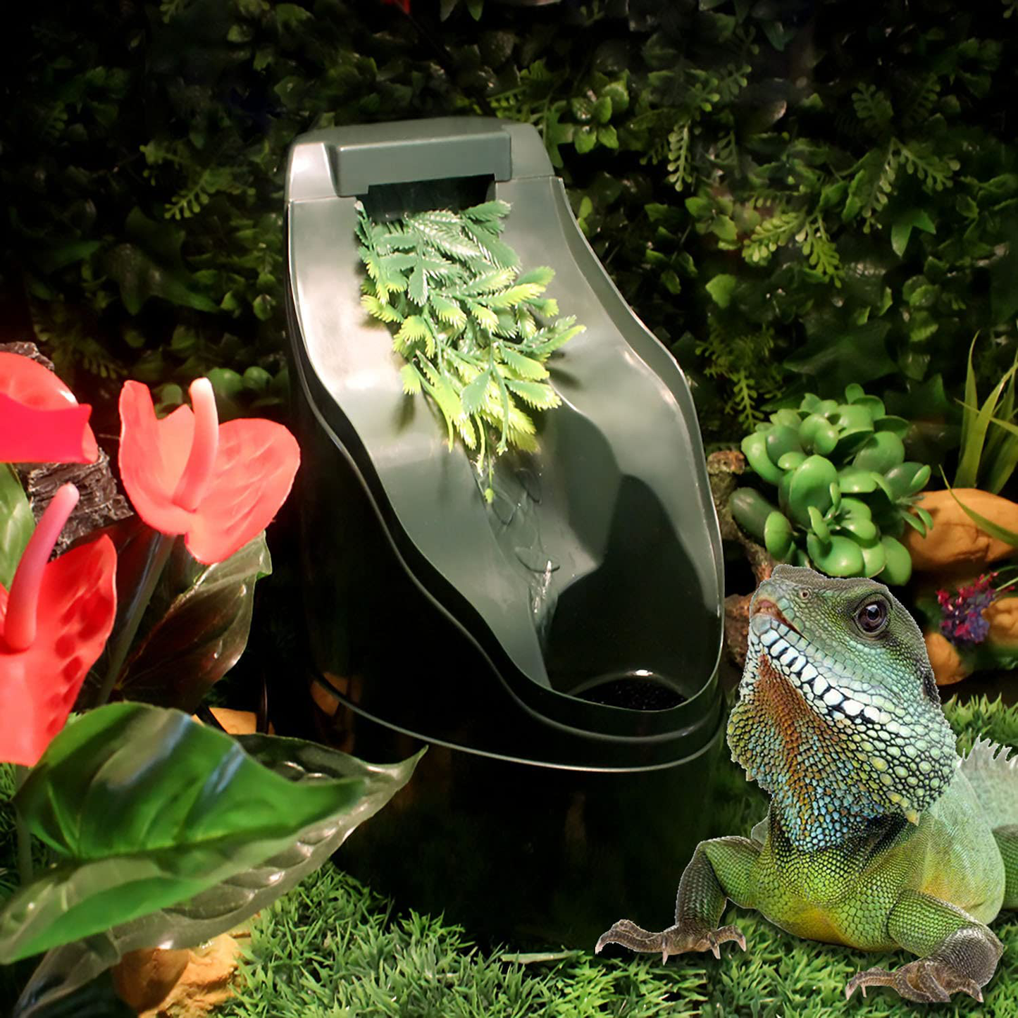 NOMOY Reptile Chameleon Drinking Fountain Water Dripper, Suitable for Snake, Gecko, Lizard, Chameleon, Bearded Dragon Water Dispenser Water Dish Bowl, Reptiles Habitat Waterfall & Tank Accessories Kit Animals & Pet Supplies > Pet Supplies > Reptile & Amphibian Supplies > Reptile & Amphibian Habitats NOMOY PET