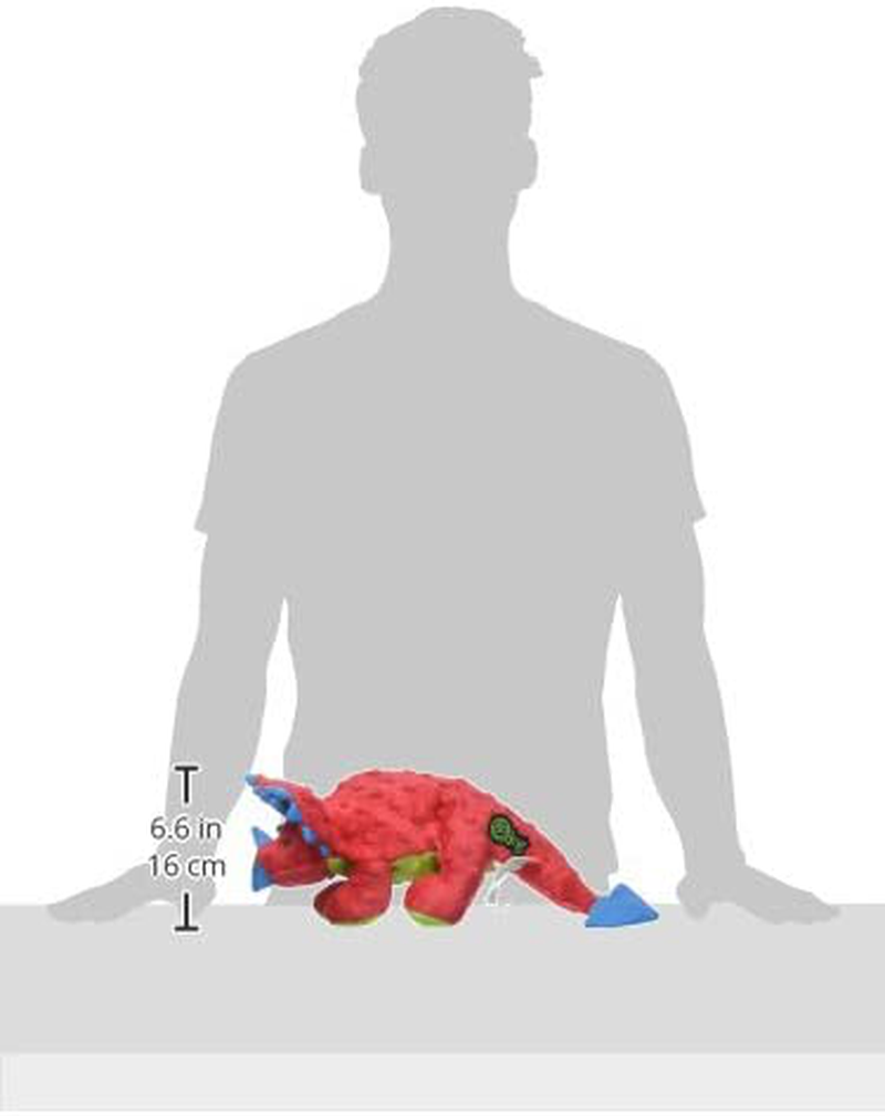 Godog Dinos Triceratops with Chew Guard Technology Plush Squeaker Dog Toy, Large, Red Animals & Pet Supplies > Pet Supplies > Dog Supplies > Dog Toys goDog