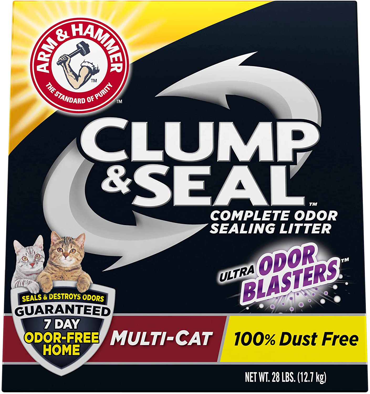 Arm & Hammer Clump & Seal Litter, Multicat Animals & Pet Supplies > Pet Supplies > Cat Supplies > Cat Litter Church & Dwight 28 Pound