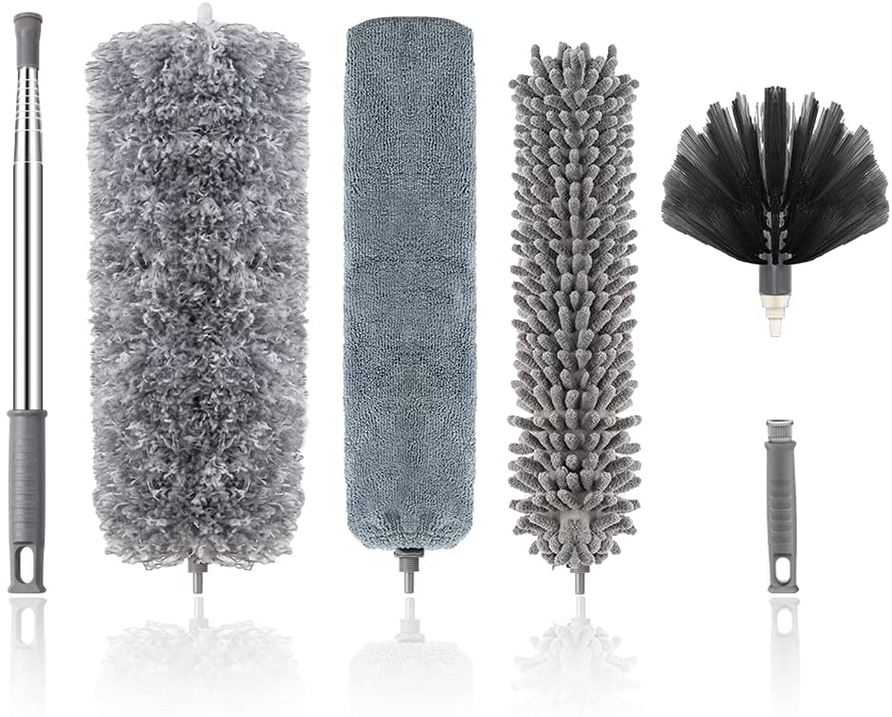 Flexible Fan Dusting Brush, Flexible Fan Dusting Brush (Non-disassembly  Cleaning),Bendable Dusting Brush, Microfiber Dust Collector, Electric Fan