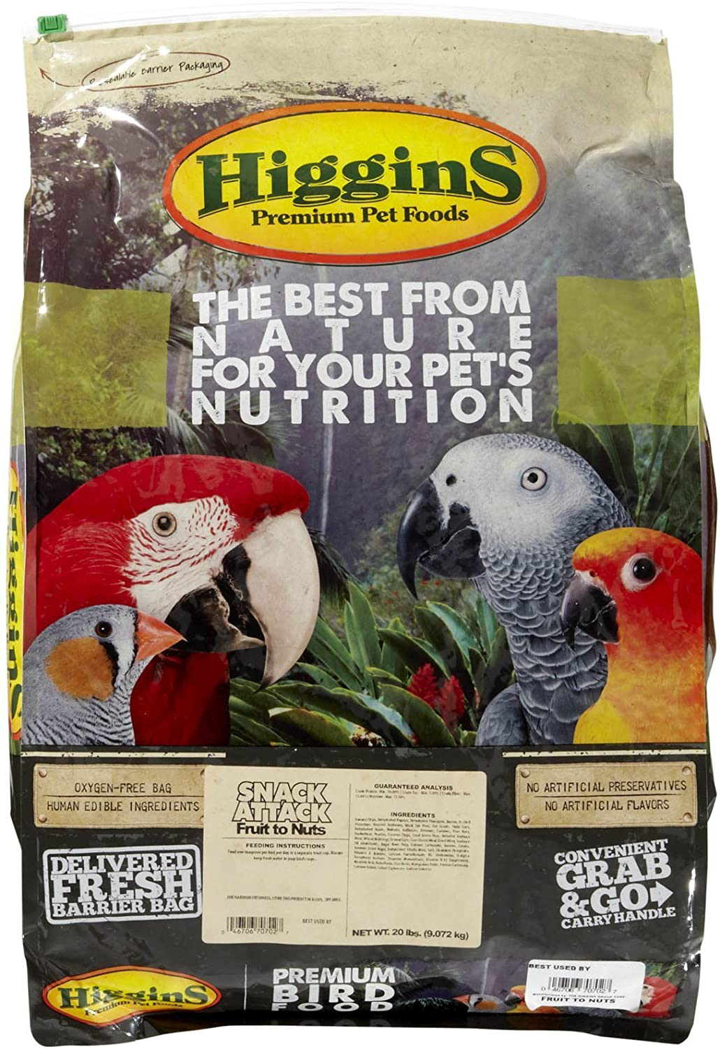 Higgins 466702 Higg Avian Fruit to Nut Treat for Birds, 20-Pound Animals & Pet Supplies > Pet Supplies > Bird Supplies > Bird Treats Higgins