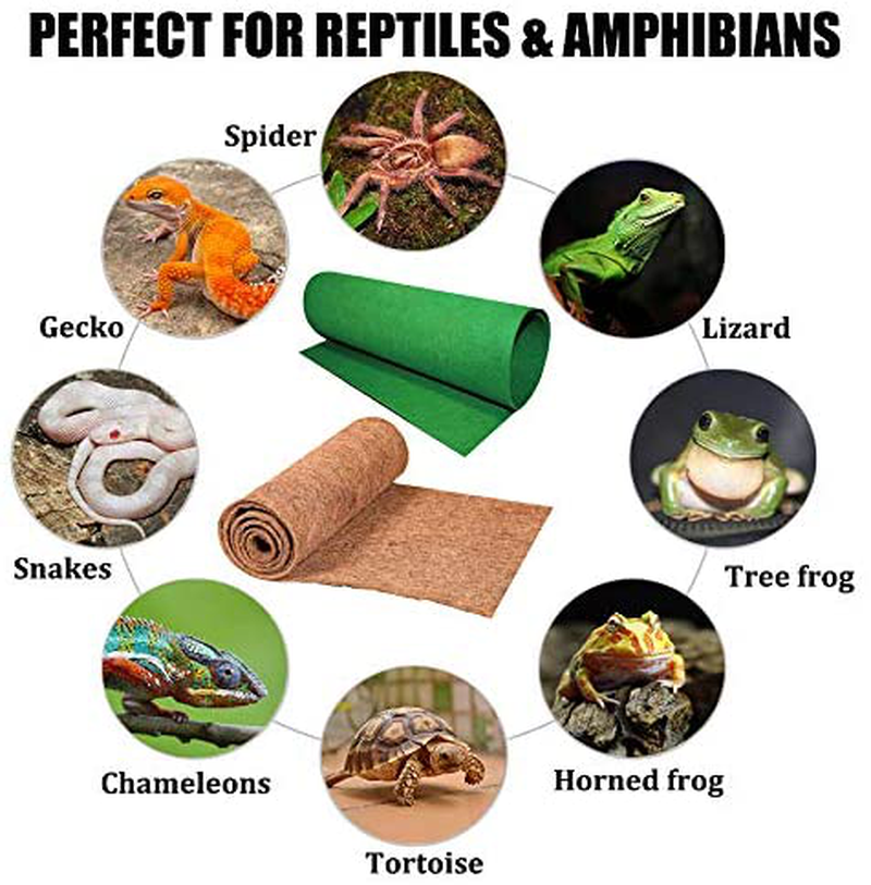 PINVNBY Reptile Carpet Mat Natural Coconut Fiber Tortoise Carpet Mat Pet Terrarium Bedding Substrate Liner Reptile Supplies Tank Decor Accessories for Lizard Gecko Snake Turtle Terrarium Tortoises Animals & Pet Supplies > Pet Supplies > Reptile & Amphibian Supplies > Reptile & Amphibian Substrates PINVNBY