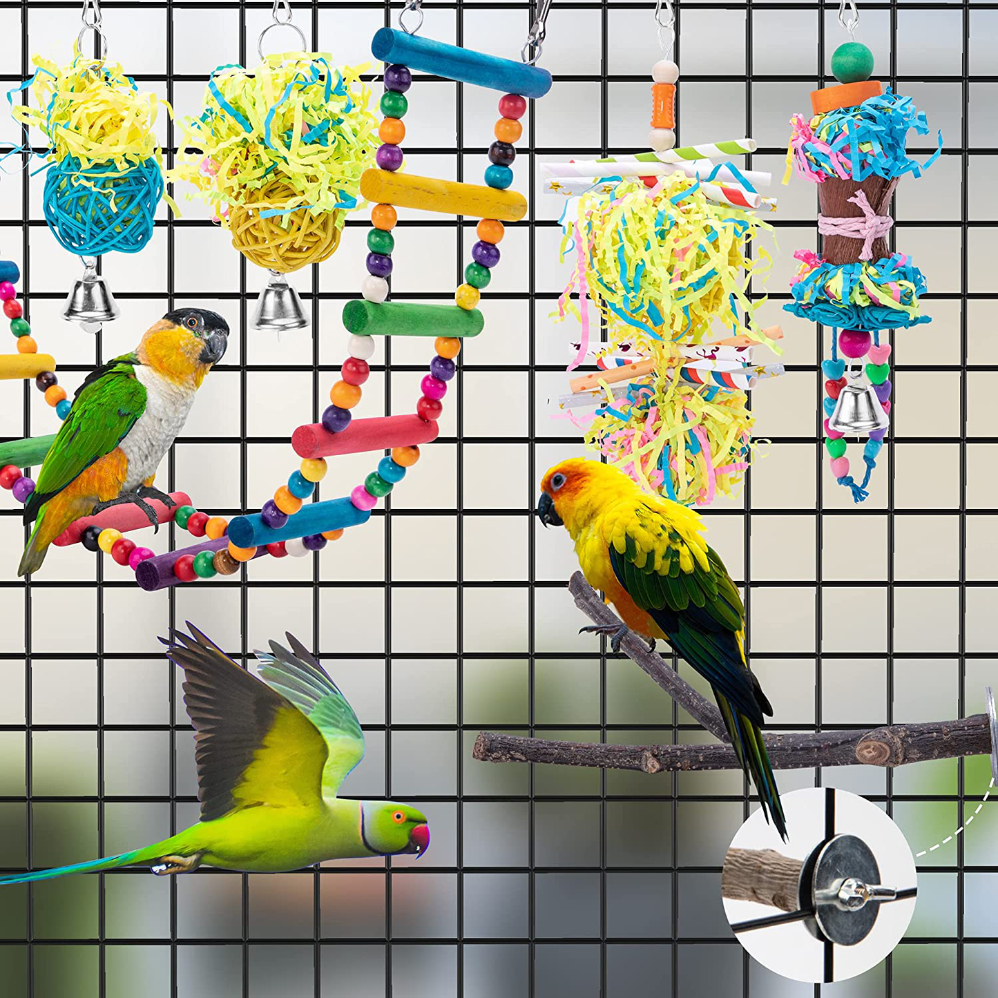 Deloky 6PCS Bird Shredding Toys Bird-Parakeet Chewing Toys Parrot Shredder Toys Bird Foraging Toys-Bird Cage Accessories for Small Medium Parrots Lovebird Cockatiel Conure African Grey Animals & Pet Supplies > Pet Supplies > Bird Supplies > Bird Toys Deloky