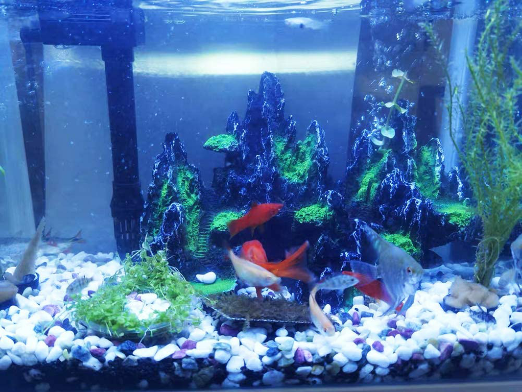 UR MAX BEAUTY Large Fish Tank Decorations, Mountain View Aquarium Ornament Tree House Cave Bridge Fish Tank Decoration Animals & Pet Supplies > Pet Supplies > Fish Supplies > Aquarium Decor UR MAX BEAUTY