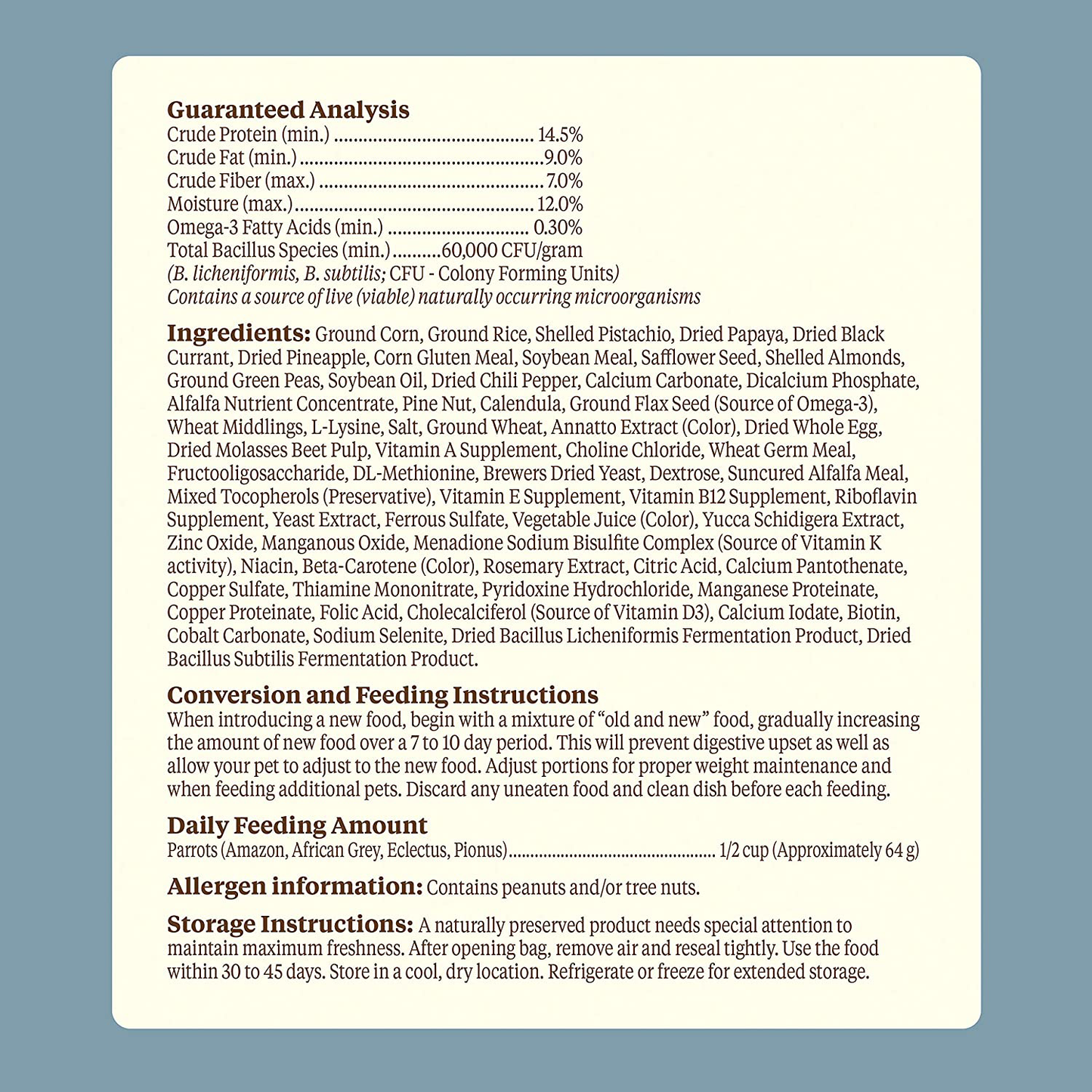 Kaytee Food from the Wild, Parrot Food, 2.5 Pounds Animals & Pet Supplies > Pet Supplies > Bird Supplies > Bird Food Kaytee