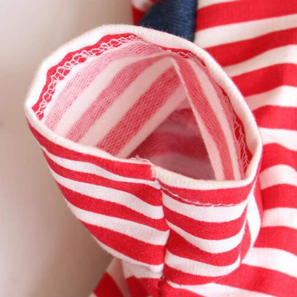 DOGGYZSTYLE Pet Dog Cat Hoodies Clothes Striped Pajamas Denim Outfits Blue Jeans Jumpsuits One-Piece Jacket Costumes Apparel Hooded Coats for Small Puppy Medium Dogs Animals & Pet Supplies > Pet Supplies > Cat Supplies > Cat Apparel DOGGYZSTYLE