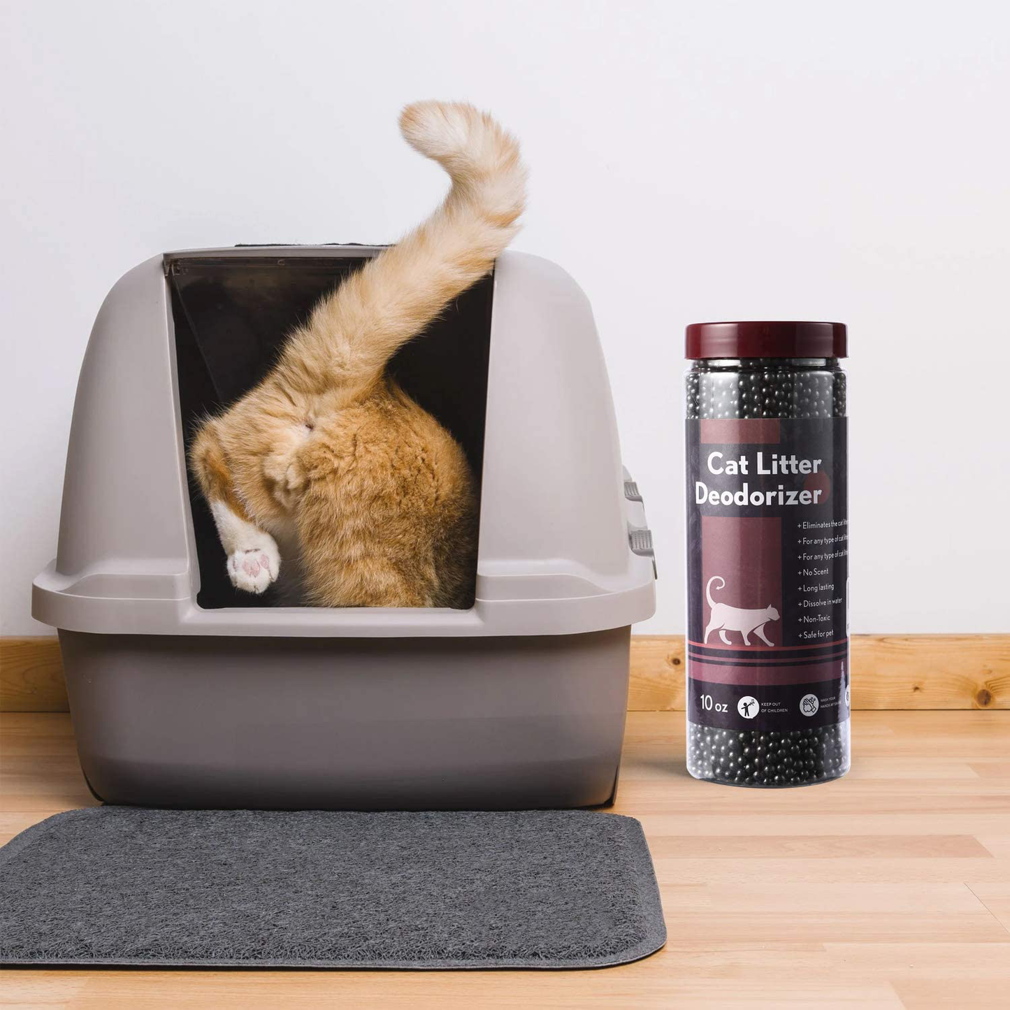 No Scent Cat Litter Deodorizer Litter Box Odor Eliminator Natural Deordizer Kitten Litter Smell Control Safe Litter Deoderizer for Kitty Solid Adsorbents of Minerals&Activated Charcoal 10 Oz Bottle Animals & Pet Supplies > Pet Supplies > Cat Supplies > Cat Litter Box Liners PETNF
