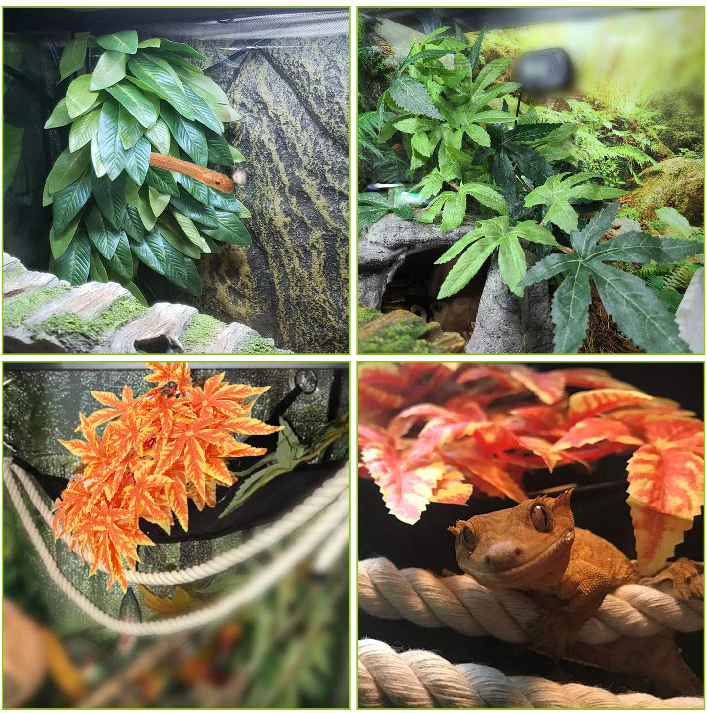 HYLYUN 3 Pack Reptile Plants - Hanging Silk Terrarium Plant with Suction Cup for Bearded Dragons Lizards Geckos Snake Hermit Crab Tank Habitat Decorations Animals & Pet Supplies > Pet Supplies > Reptile & Amphibian Supplies > Reptile & Amphibian Substrates HYLYUN