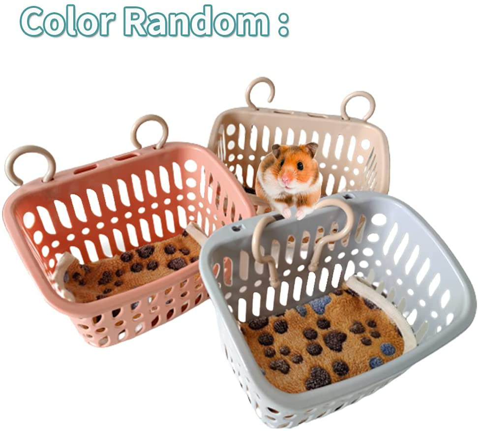 Small Animals Pets Hammock, Ferret Hanging Basket Bed with Removable Cushion and Blanket, Guinea Pig Habitats and Accessories for Cage Animals & Pet Supplies > Pet Supplies > Small Animal Supplies > Small Animal Habitat Accessories PODOO