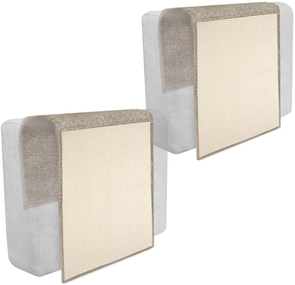 Navaris 2X Cat Scratch Mats Sofa Protector - Natural Sisal Furniture Protector Scratching Pads for Cats - Chair, Couch, Seat, Stairs Animals & Pet Supplies > Pet Supplies > Cat Supplies > Cat Furniture Navaris Light brown - white