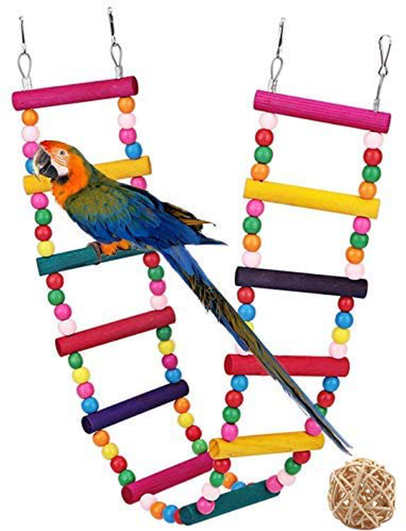 G GANEN Wood Bird Ladder, Parrot Ladder Swing Bridge Parrot Swings,Ladders for Pet Trainning Animals & Pet Supplies > Pet Supplies > Bird Supplies > Bird Ladders & Perches G Ganen