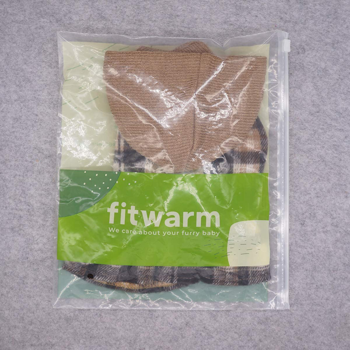 Fitwarm Knitted Plaid Dog Dress Hoodie Sweatshirts Pet Clothes Sweater Coats Cat Outfits Animals & Pet Supplies > Pet Supplies > Dog Supplies > Dog Apparel Fitwarm