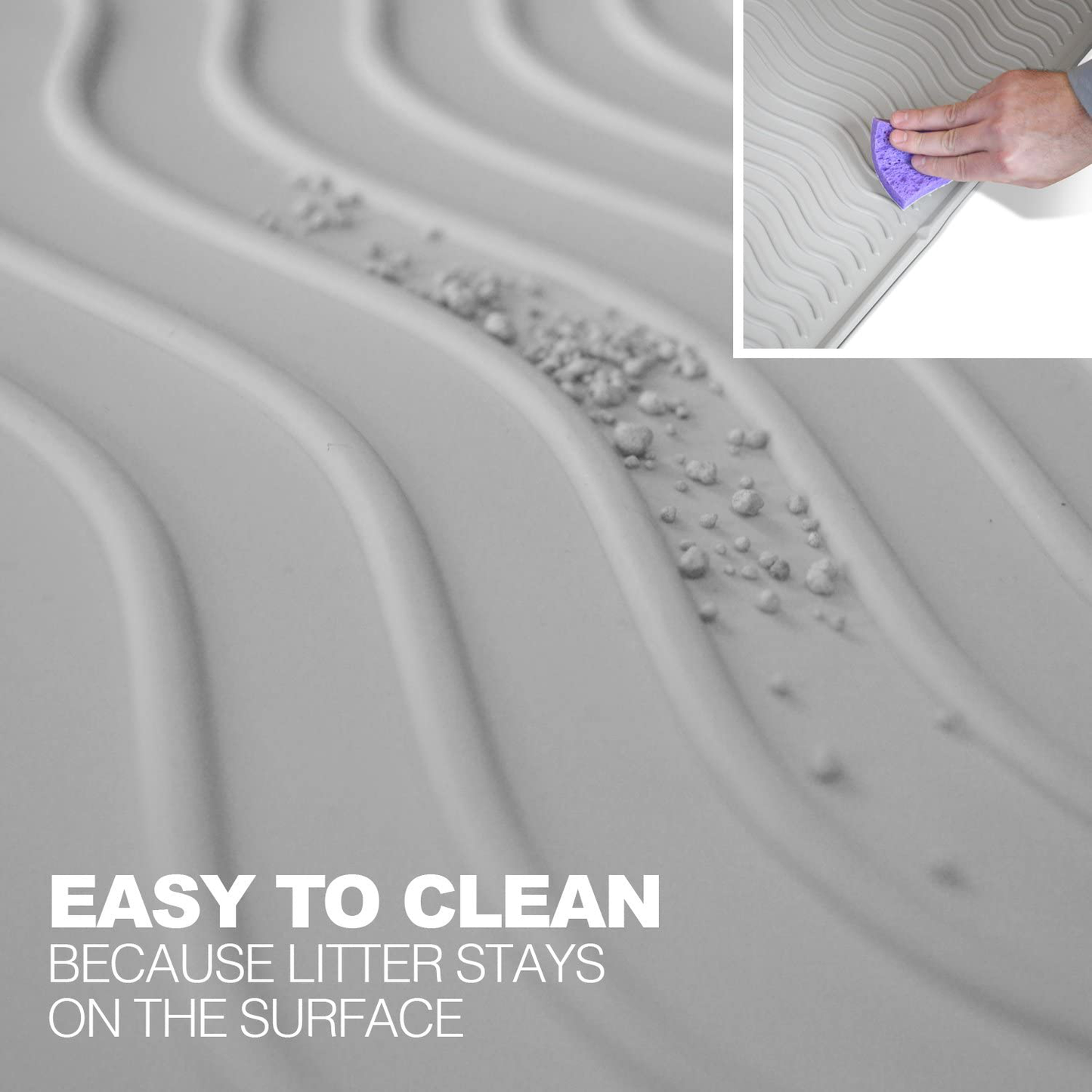 Petfusion Toughgrip Waterproof Cat Litter Mat W/Inner Channels & Raised Outer Lip | Large, XL | Premium Grade Silicone | Great Addition to Your Cat Litter Box & Housebreaking Cat Supplies Needs Animals & Pet Supplies > Pet Supplies > Cat Supplies > Cat Litter Box Mats PetFusion