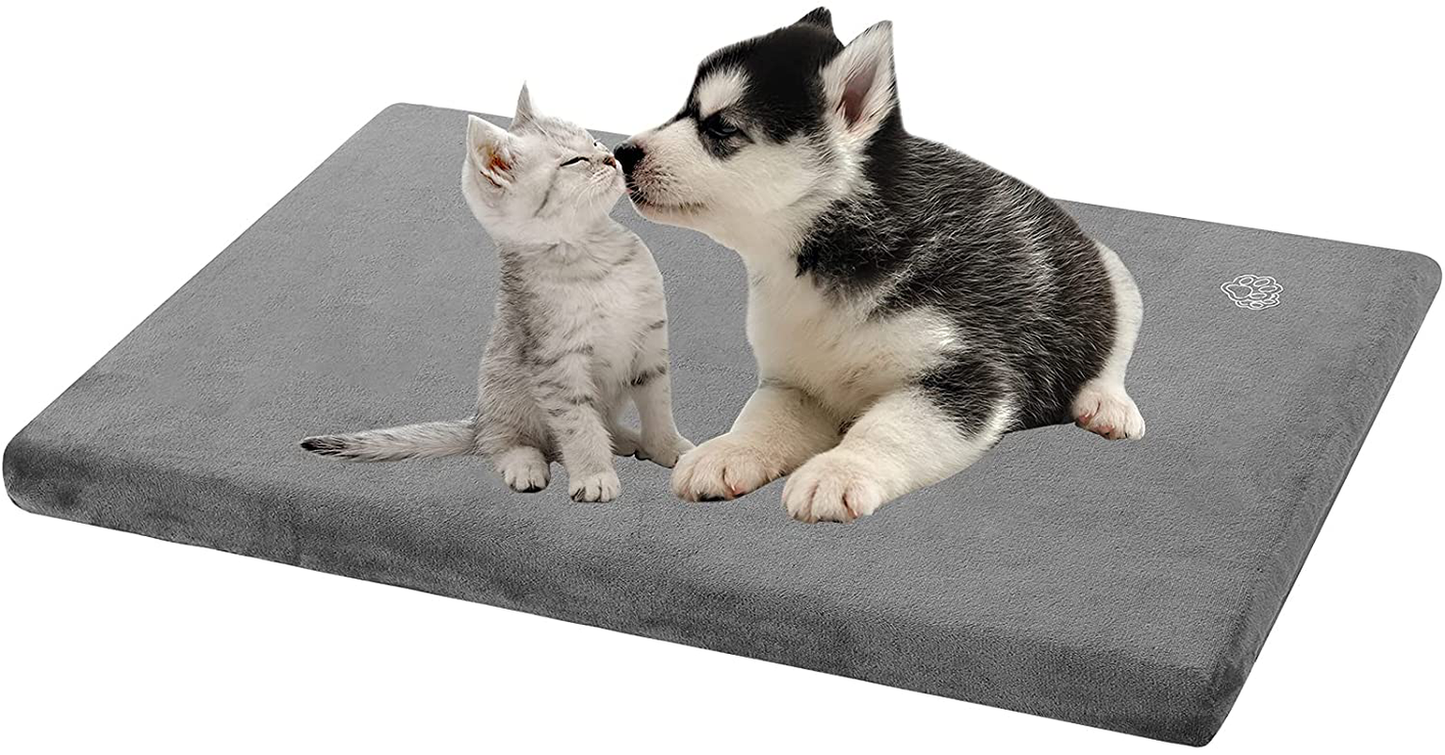 EMPSIGN Stylish Dog Bed Mat Dog Crate Pad Mattress Reversible (Warm & Cool), Water Proof Linings, Removable Machine Washable Cover, Firm Support Pet Crate Bed for Small to Xx-Large Dogs, Grey Animals & Pet Supplies > Pet Supplies > Dog Supplies > Dog Beds EMPSIGN S(23"*16"*2.3")