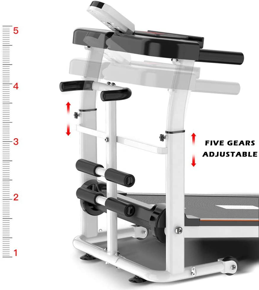 OKBOP Folding Treadmill for Home, 4-In-1 Portable Foldable Compact under Desk Mini Manual Treadmills Machine with Incline for Small Space, Running, Supine, T-Wisting, Draw Rope (Black) Animals & Pet Supplies > Pet Supplies > Dog Supplies > Dog Treadmills OKBOP