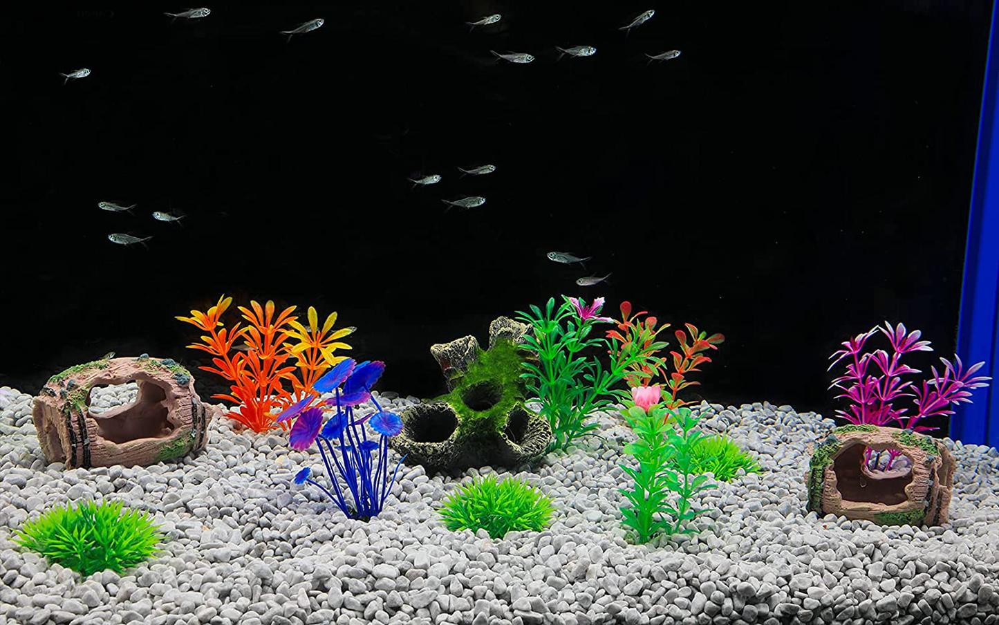 Cousduobe Aquarium Fish Tank Decorations Accessories, with Mossy Trunk and Hollow Baeerl Hiding Place, Suitable for Home Office Aquarium Decorations Animals & Pet Supplies > Pet Supplies > Fish Supplies > Aquarium Decor CousDUoBe