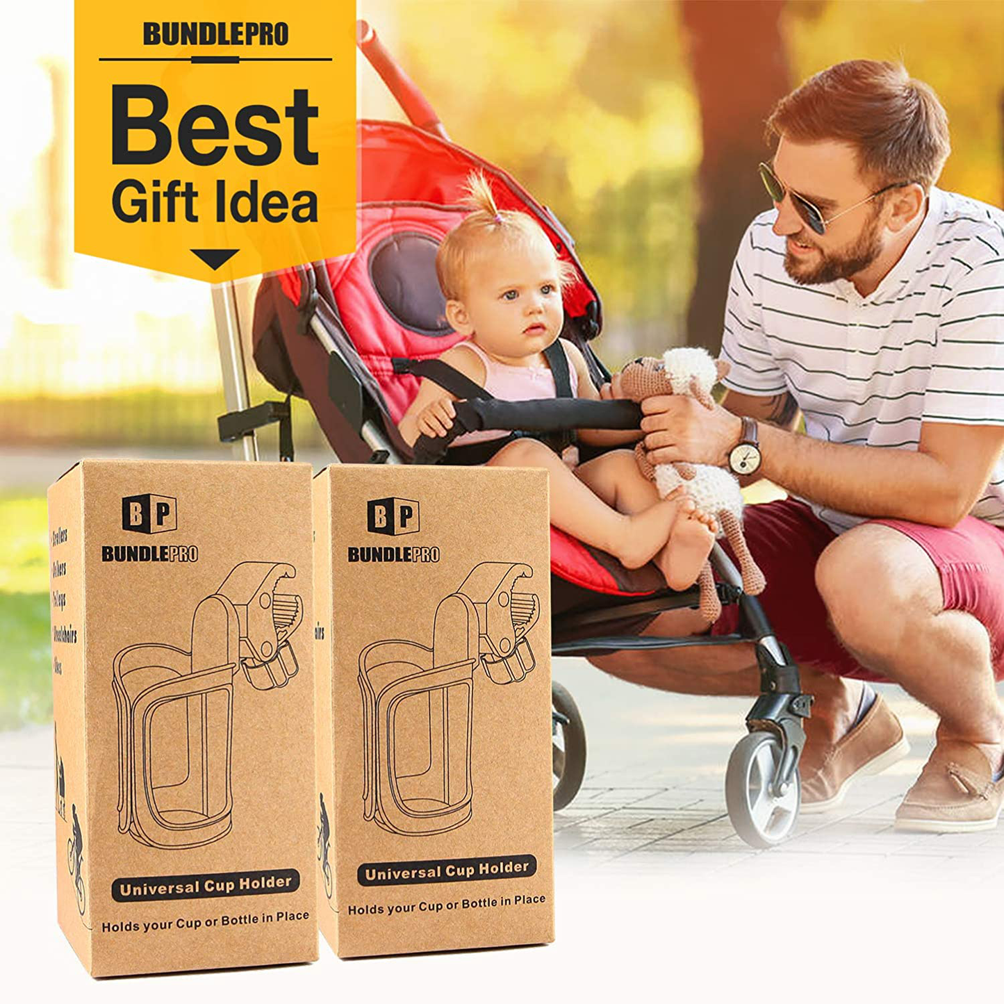 Pack of 2 Stroller Cup Holders, Universal Drinks Holder for Bikes, Trolleys or Walkers (2 Pack) Animals & Pet Supplies > Pet Supplies > Dog Supplies > Dog Treadmills BUNDLEPRO