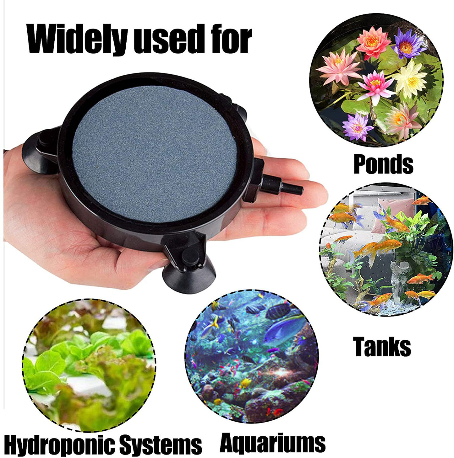 Hamiledyi 4.2 Inch Air Stone Disc Kit 6 Pieces round Bubble Diffuser Fish Tank Bubbler with Suction Cups for Oxygenation in Fresh/Saltwater Tank, Ponds, Hydroponic as Decorative Airstone for Aquariums Animals & Pet Supplies > Pet Supplies > Fish Supplies > Aquarium Air Stones & Diffusers Hamiledyi