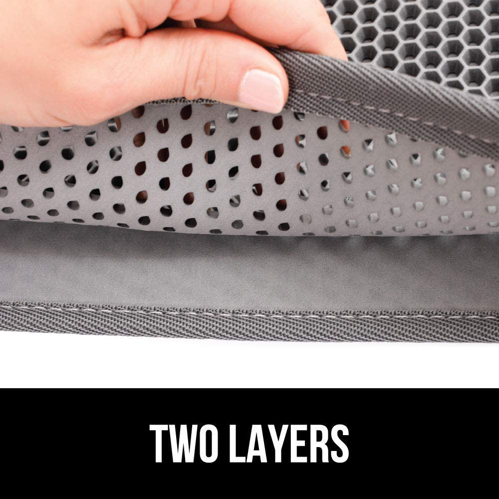 Gorilla Grip Pet Feeding Mat and Honeycomb Cat Litter Mat, Both in Turquoise Color, Feeding Mat Size 23X15, Cat Mat Size 24X15, Water Resistant, 2 Item Bundle Animals & Pet Supplies > Pet Supplies > Cat Supplies > Cat Litter Box Mats Gorilla Grip