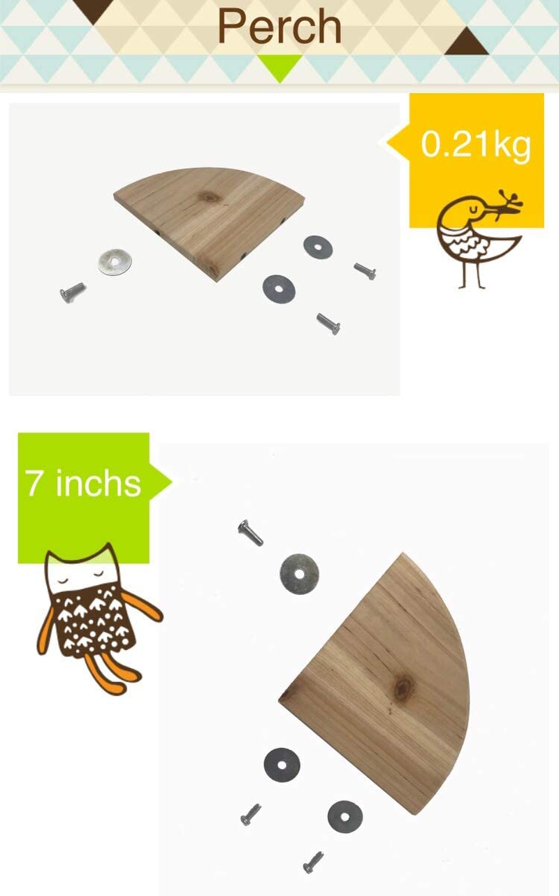 NAPURAL Wood Perch Bird Platform, Cage Accessories for Small Anminals Rat Hamster Gerbil Rat Mouse Lovebird Finches Conure Budgie Exercise Toy (7 Inches) Animals & Pet Supplies > Pet Supplies > Bird Supplies > Bird Ladders & Perches NAPURAL